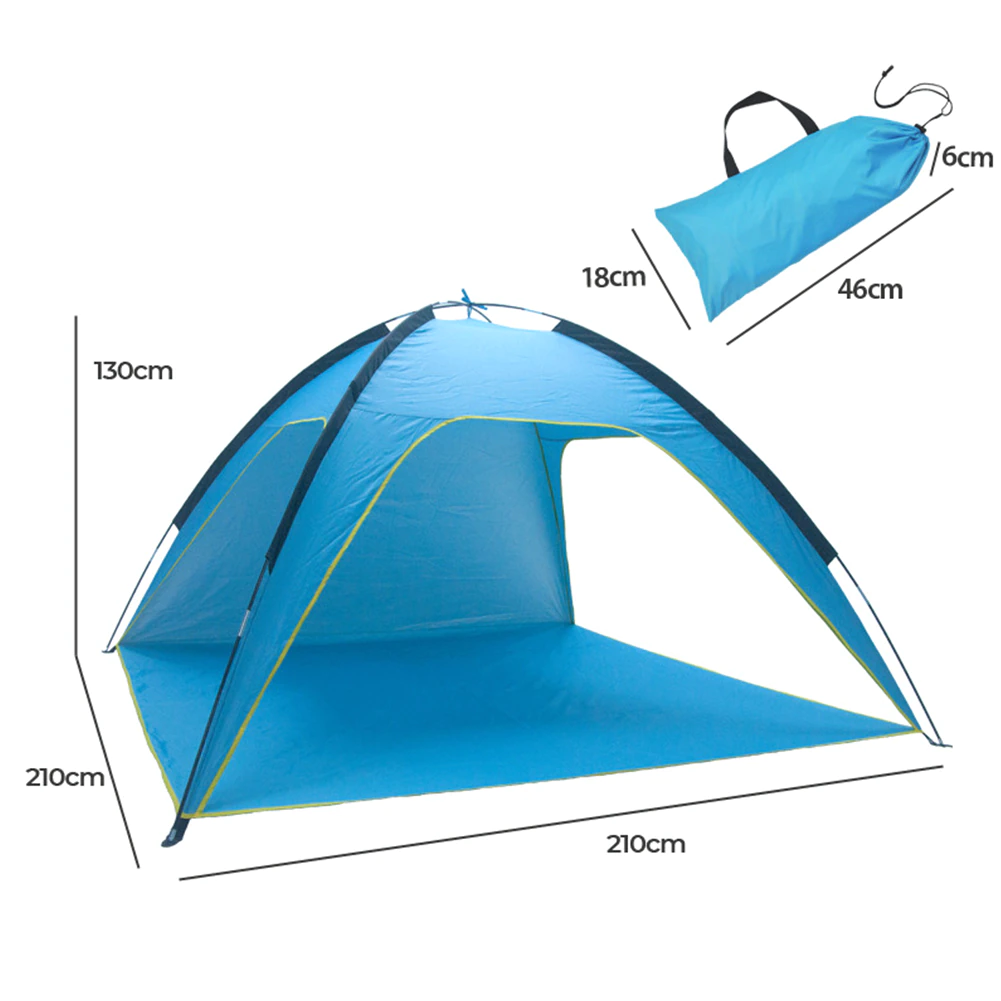 Cheap Goat Tents Big Beach Camping Tent Ventilated Silver Coated Rainproof Picnic Anti UV Sunshade Tents Sun Shelter with Storage Bag Tents 